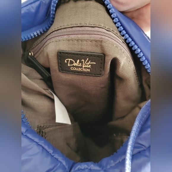 Dolce Vita Collection Blue & Gold Crossbody Puffer Bag | (Like New) - Picture 11 of 13